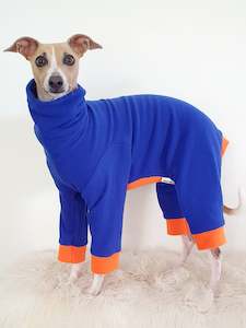STYLECOM.NZ • NZ Designer Dog PJs - Blue + Orange - Size L