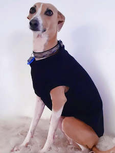 STYLECOM.NZ • NZ Made Black Fleece Dog Top - Size L