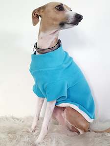 Large Sleeveless: STYLECOM.NZ - NZ Made Bright Blue Fleece Dog Top • Size Large