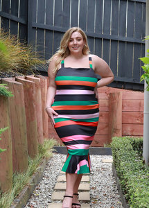 Tulips - Mermaid Striped Dress, Size 18-20 - Styled in Seconds