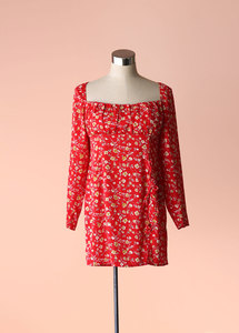 Pretty Little Thing - Plus Red Ditsy Floral Bodycon Dress, Size 20 - Styled in Seconds