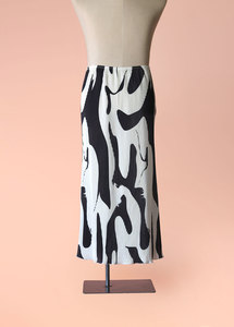 Shein - Plisse Black & White Maxi Skirt, Size 16-18 - Styled in Seconds