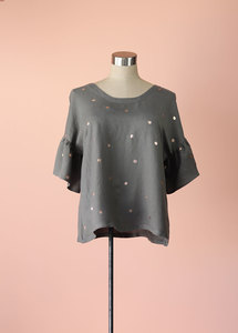 Wild Child - Linen Dot Top, Size 16 - Styled in Seconds