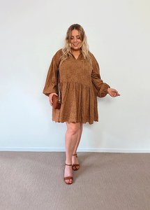 Unknown Brand, Brown Boho Dress, Size 20-22 - Styled in Seconds