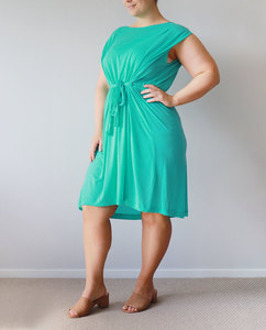Country Road Teal Tie Dress, Size 14-18 - Styled in Seconds
