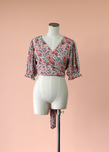 Seeking Lola - Floral Wrap Top, Size 10 - Styled in Seconds