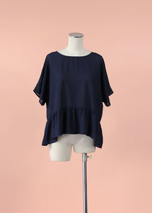 Glassons - Navy Grid Mesh Blouse, Size 12 - Styled in Seconds