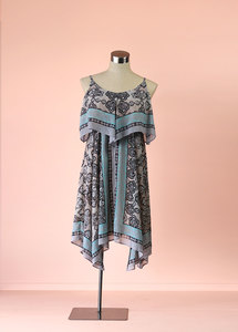 Products: Whistle - Handkerchief Gypsy Dress, Size 14-16 - Styled in Seconds