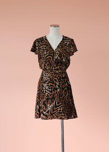 Products: Glassons - Leopard Wrap Dress, Size 14 - Styled in Seconds