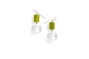 Bubbling Pearls: P0105019173Q00 Pearl Hook Earring  Green