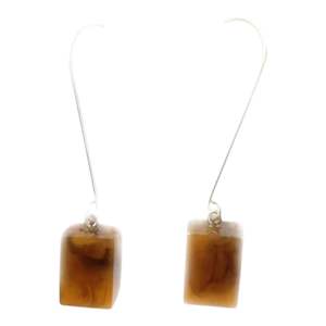 Colourful Beads Earrings: 6010501MP01Q00 COLOURFULCUBES earth brown short hook