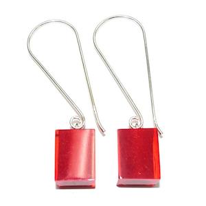 Colourful Beads Earrings: 60105019013Q00 COLOURFULCUBES red long hook