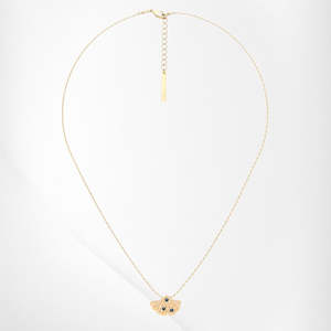 Franck Herval: FH15--64380 JINKA   simple ginkgo leaf pendant necklace