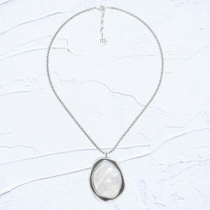 OT1531961 REFLET   silvered necklace with white MOP pendant