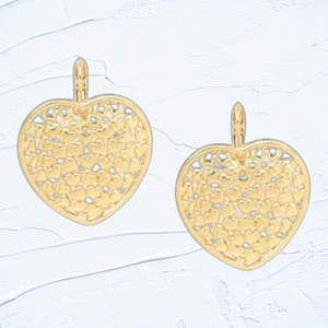 OT1232263 MON COEUR   golden heart french hook earrings