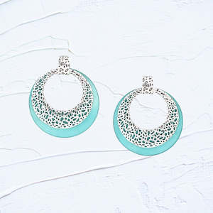 Ori Tao 1: OT1232275 CORALIA   gypsy silvered post earrings blue