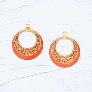 Ori Tao 1: OT1232270 CORALIA golden gypsy earrings orange