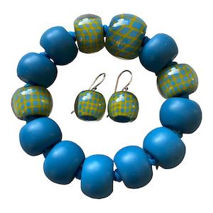 Sale Bracelets: 8190301TYEL502 CITY BEADS Blue/Yellow