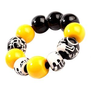 5230301BW04Q0M ABSTRACT Black White/Yellow M