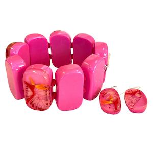 11303020778SET AMAZON pink Bracelet & Earring