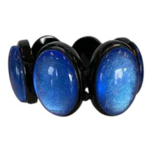 Sale Bracelets: NZB002 Blue on Silver Lge Stretch