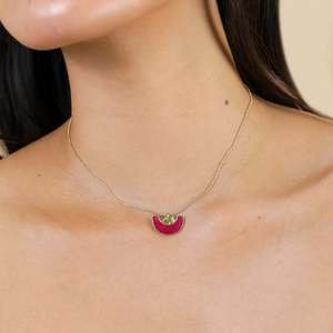 FH15--64432 MARLY   semi-circle pendant necklace