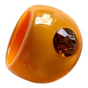 6050603MORAQ0L Brilliant Single stone Milky Orange with Orange stone Lge