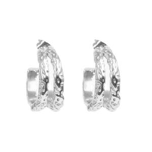 Pure Steel and 14k Double Hoop Earrings