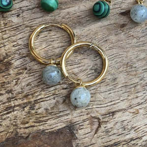 A C Oslo: Pure steel Labradorite Earrings