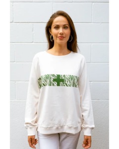 Stella + Gemma - Sweater - Off White Grassy Zebra
