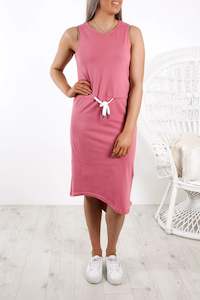 Silent Theory: Silent Theory Waisted Midi Dress - Rose