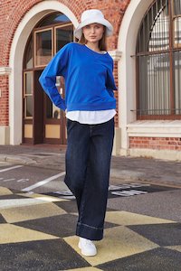 Style Laundry: Style Laundry Embossed Sweater - Colbalt