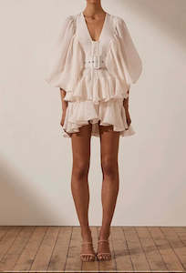 Size 12: *BUY NOW* Charlotte Draped Mini Ivory (Size L)