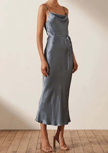 *BUY NOW* La Lune Bias Cowl Midi Smoke Blue (Size XL)