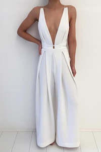 Size 12: *BUY NOW* Khloe Jumpsuit White