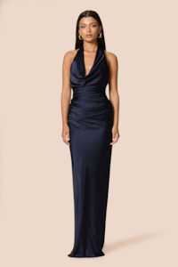 Penelope Drape Gown Navy
