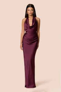 Size 8: Penelope Drape Gown Mulberry
