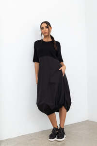 X Lab Dresses: Dynamic Drape Dress BLACK