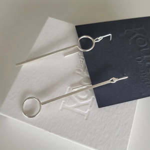Linear Circle Bar Earrings