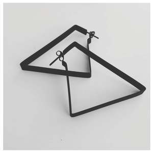 Kouka Design: Geo Triangle Earrings Black