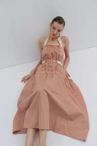 X Lab Dresses: Tillie Maxi Dress - Picnic Pinstripe