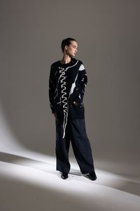 Zuno Jumper - Black & White - Bone + Arrow