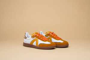 Elite Classic Sneakers - White / Cognac Croc / Gold Leather