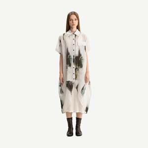 Bone Arrow: Marlie Shirt Dress - Print - Bone + Arrow