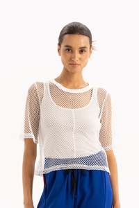 Arrow Mesh Top - White - Two by Two
