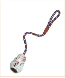 Food Dispensing Treat Toy on a Cord (similar to a Kong) - Styley Pets