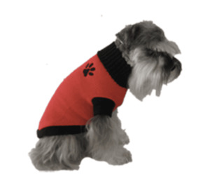 Products: Sweater - Red with Black Paw - Styley Pets