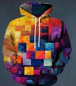 Trendy Womens Tops: Pixel Riot Digital Block Hooded Sweatshirt - Buy 1 Get 1 Half Price 50% OFF