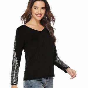 Trendy Womens Tops: Women's European Glam Sequin Top