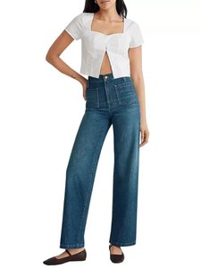 Trendy Womens Bottoms: Women's Comfy Chic Wide-Leg Jeans
